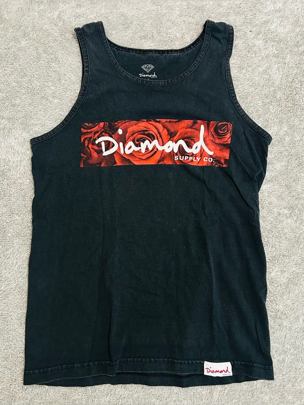 Vintage Diamond Supply Co. Rose Logo Tank Top – Size Small